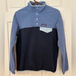 Patagonia Synchilla Snap-T Pullover Sweater Mens Small Fleece Blue Two Tone